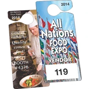 Full Color Front & Back - 3" X 6 3/4" - Temporary Hanging Parking Permit For Short-term Or Single Use Events
