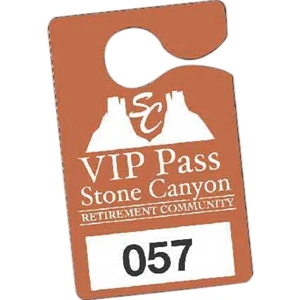 Full Color Front - 3" X 4 3/4" - Temporary Hanging Parking Permit For Short-term Or Single Use Events