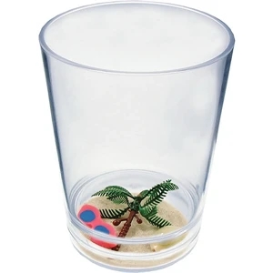 Beach - Compartment Pint Cup Made Of Clear Styrene With Theme, 3.375" X 4.375"
