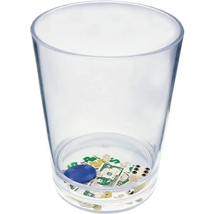 Casino - Compartment Pint Cup Made Of Clear Styrene With Theme, 3.375" X 4.375"