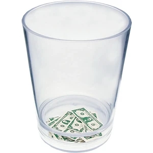 Money - Compartment Pint Cup Made Of Clear Styrene With Theme, 3.375" X 4.375"
