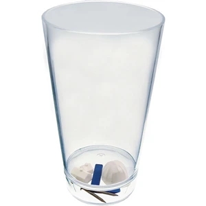 Construction - Compartment Pint Cup Made Of Clear Styrene With Theme, 3.375" X 5.875"