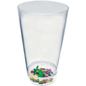 Mardi Gras - Compartment Pint Cup Made Of Clear Styrene With Theme, 3.375" X 5.875"