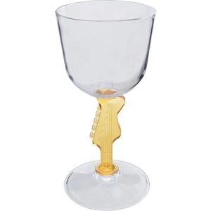 Guitar - Novelty Stem Wine Glass Made Of Nas Acrylic Plastic. 3"w X 6.25"h. 7 Oz