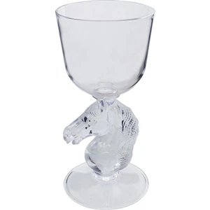 Horse - Novelty Stem Wine Glass Made Of Nas Acrylic Plastic. 3"w X 6.25"h. 7 Oz