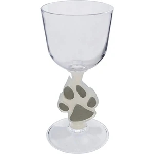 Paw - Novelty Stem Wine Glass Made Of Nas Acrylic Plastic. 3"w X 6.25"h. 7 Oz