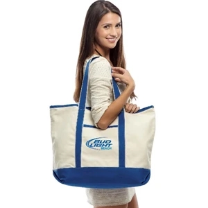 Venice (tm) - Printed - Cotton Canvas Beach Bag, 22" Wide X 16" High X 6" Deep
