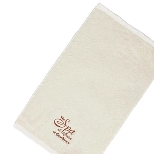 Printed - Embroidered Organic Cotton Terry Hand And Sport Towel, 3 Lbs/doz, 16" X 25"