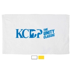 Printed-white - Made In Usa Brushed Velour Hand Towel, 2.5 Lbs/doz, 15" X 25"