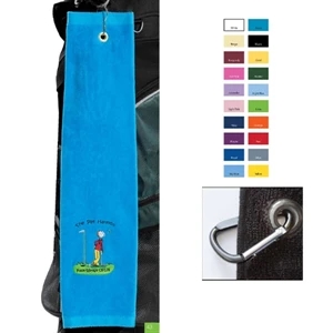 Printed-white - Top Of The Line Golf Towel, 16" X 26", Heavy Weight And Dobby Hemmed