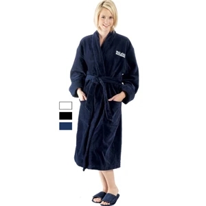 White - Terry Velour Shawl Collar Robe, One Size. Made Of 100 % Cotton