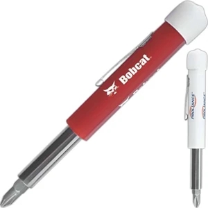 Super Tri-ad (tm) - Three Bit 4-in-1 Screwdriver And Hex Driver Set With Handy Pocket Clip