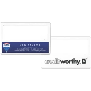 One Color Imprint - Flexible Plastic Business Card Magnifier With 4 X Magnification