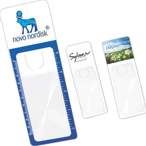 One Color Imprint - Page Marker Magnifier With Side Ruler Markings In Inches And Centimeters