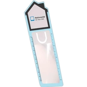 House - Unique Shaped Bookmark Magnifier With 4 X Magnification And Side Ruler Markings