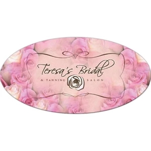 One Color Imprint - Oval - Emery Boards Made Of European Emery Paper Laminated To Wood Veneer