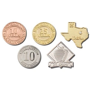 1 1/8" - Recognition, Award And Years Of Service Sandblast Pin With Butterfly Clutch