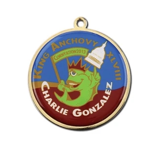 2 1/4" - Usa Made Rush Photo Medal With Bright Gold Finish. 6 Day Production
