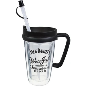 Thermal Double Wall Travel Mug with Lid and Handle