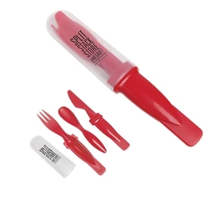 Red - Plastic Utensil Set. Great For All Types Of Businesses And Promotions
