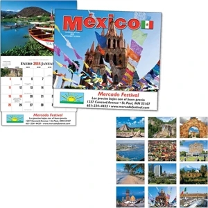 Thirteen Month Bilingual Appointment Calendar With Colorful Photos Of Mexico
