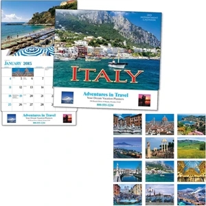 Italy - Thirteen Month Appointment Calendar With Cities, Coastlines, Canals And Countryside
