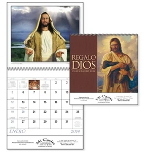 Spiral, 13-month 2015 Calendar Without Funeral Pre-planning Form. Spanish