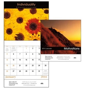 Stapled, 13-month 2015 Calendar With Dynamic Images And Motivational Quotes