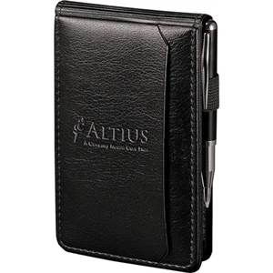 Manchester - Jotter With 3" X 4" Unlined Writing Pad, Pen Loop, Solar Calculator