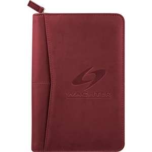Pedova (tm) - Jr. Zippered Padfolio With Gusseted Document Pocket. Includes 5" X 8" Writing Pad