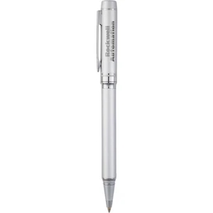 Legacy (tm) - Twist Action Silver Ballpoint Pen With Brass Barrel And Black Ink Cartridge