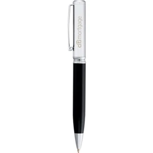 Emerson - Twist Action Black Ballpoint Pen With Brass Barrel And Black Ink Cartridge