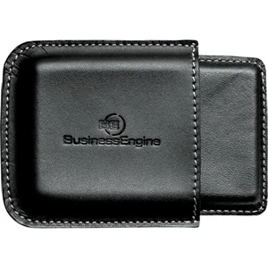 Metropolitan - Black Premier Leather Business Card Holder, Easy-access Double Compartment Holder