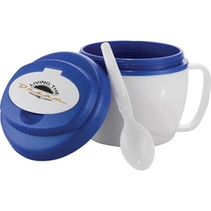 Soup To Go Cool Gear (r) - Insulated Bowl With Built-in Handle And Folding Spoon, Microwave Safe, 18 Oz