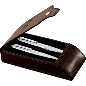 Cutter & Buck (r) - Pen Set, Includes Twist Action And Roller Ball Silver Pens With White Gold Plating