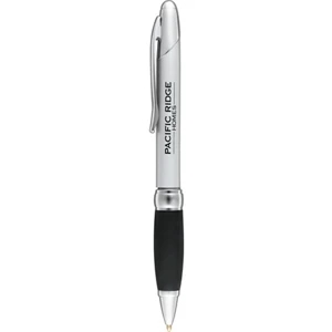 Catalan - Silver Twist Action Ballpoint Pen. Brass Barrel And Black Ballpoint Ink Cartridge