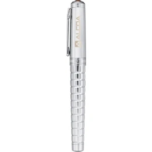 Cutter & Buck (r) Facet - Brass Cap And Barrel Roller Ball Pen With Silver Plating