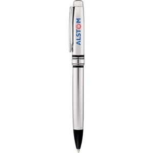Balmain (r) Allee - Twist Action Mechanism Ballpoint Pen With Subtle Accents On Center Ring And Clip