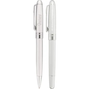 Bristol - Pen Set, Includes A Roller Ball And Ballpoint Twist Pen. Gloss Black Enamel Finish