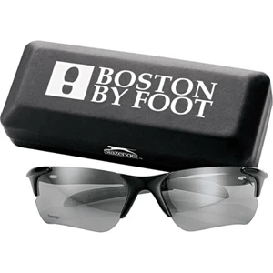 Slazenger (tm) Tour - Sunglasses With Hard-shell Hinged Case And Cleaning Cloth, Uv400, Black Color