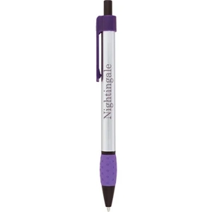 Colorreveal Collection Abraham - Retractable Click Action Mechanism Pen With Black Ballpoint Ink And Rubber Grip