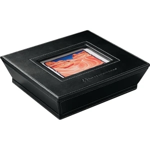 Metropolitan - Black Premier Leather Photo Box, Photo Frame Holds A 4" X 6" Photograph