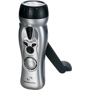 Multi-function Flashlight With Fm Scan Radio, Crank The Handle To Generate Power