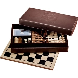 Fireside - Six-in-one Multi Game Set With Chess, Checkers, Backgammon, Tic-tac-toe And More