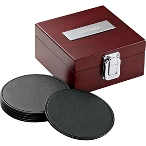 Coaster Set That Includes 6 Coasters With Ultrahyde Tops And Non-scratch Bottoms