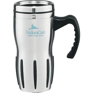 Tech - Stainless Steel Travel Mug With Stainless Steel Liner And Thumb-slide Lid, 14 Oz