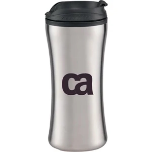 Hourglass - Stainless Steel Tumbler, 14 Oz, With A Plastic Liner And Plastic Flip-top Lid