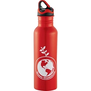 Colorband - Stainless Steel Bottle, 26 Oz. Has A Screw-on, Matching Rubber Grip Lid