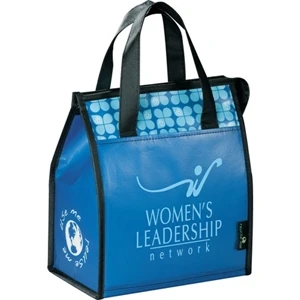 Laminated Non-woven Lunch Bag. Fully Insulated Zippered Main Compartment