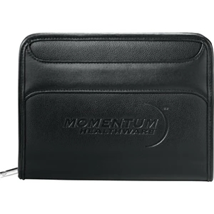 Burke - Pebble Grain Ultrahyde Junior Zippered Padfolio With A Lined Writing Pad